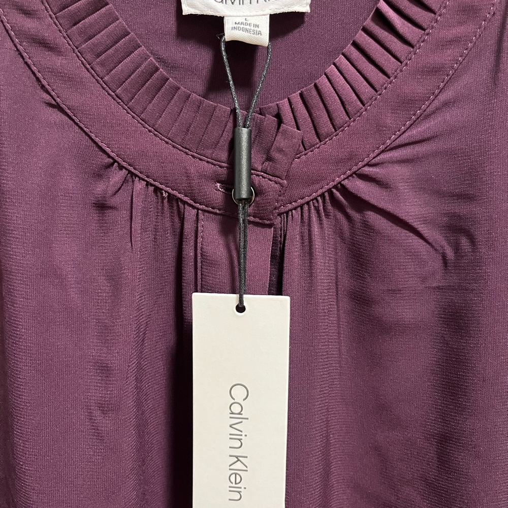 Calvin Klein NWT eggplant color blouse - Picture 3 of 3